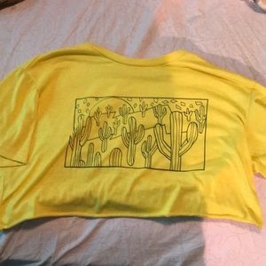 yellow cactus crop top